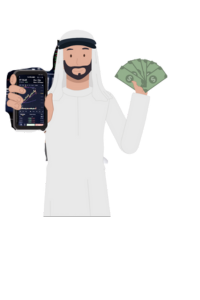 arab holding money
